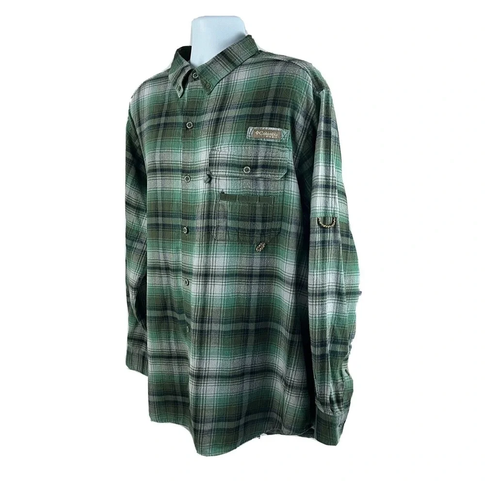 Columbia PHG Ventilated Hunting Shirt Men's Size XXL Hiking Green Long Sleeve‎